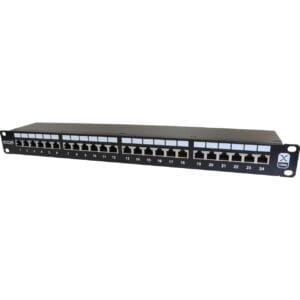 Komutacinė panelė 24 prievadų Excel 100-032 (19'', 1U, ekranuota, Cat6e, LSA)