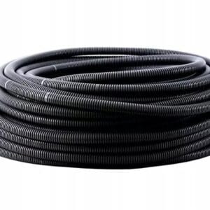 Gofruotas PVC vamzdis Pawbol 10mm (100m ritė) (juodas)