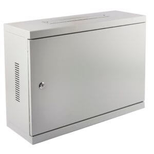 Komutacinė spinta 19'' pakabinama 3U 540x400x180 (balta, metalo durys)