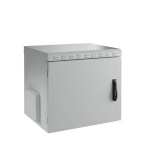 Komutacinė spinta 19'' pakabinama pramoninė 9U 600x600mm (IP56, pilka, iki 100kg)