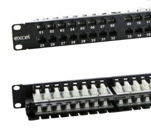 Komutacinė panelė 19" 1U 48 portų Excel 100-394 (Cat.6e)